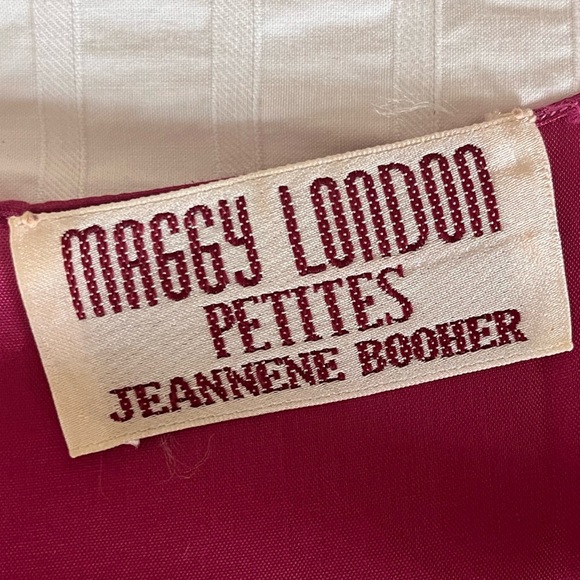 Vintage Maggy London Jeannene Booher Dress sz 2 Petite Pink Drop Waist 100% Silk - Picture 5 of 7
